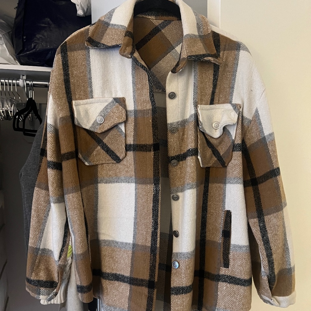 Plaid flannel shacket